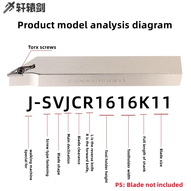 1PC SVJBR SVJCR J-SVJBR0808K11 J-SVJCR0808K11 Lathe Cutter External Turning Tool Holder Carbide Inserts CNC Lather Cutter Tool