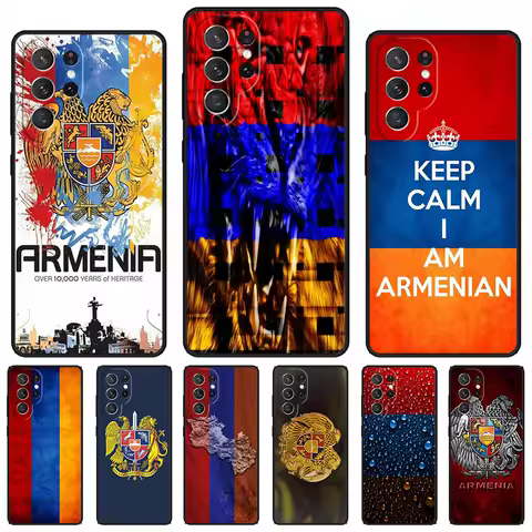 Armenian Flag phone case For Samsung Galaxy S24 S23 S22 Ultra Note 10 20 Plus S8 S9 S10 S20 S21 FE Cover