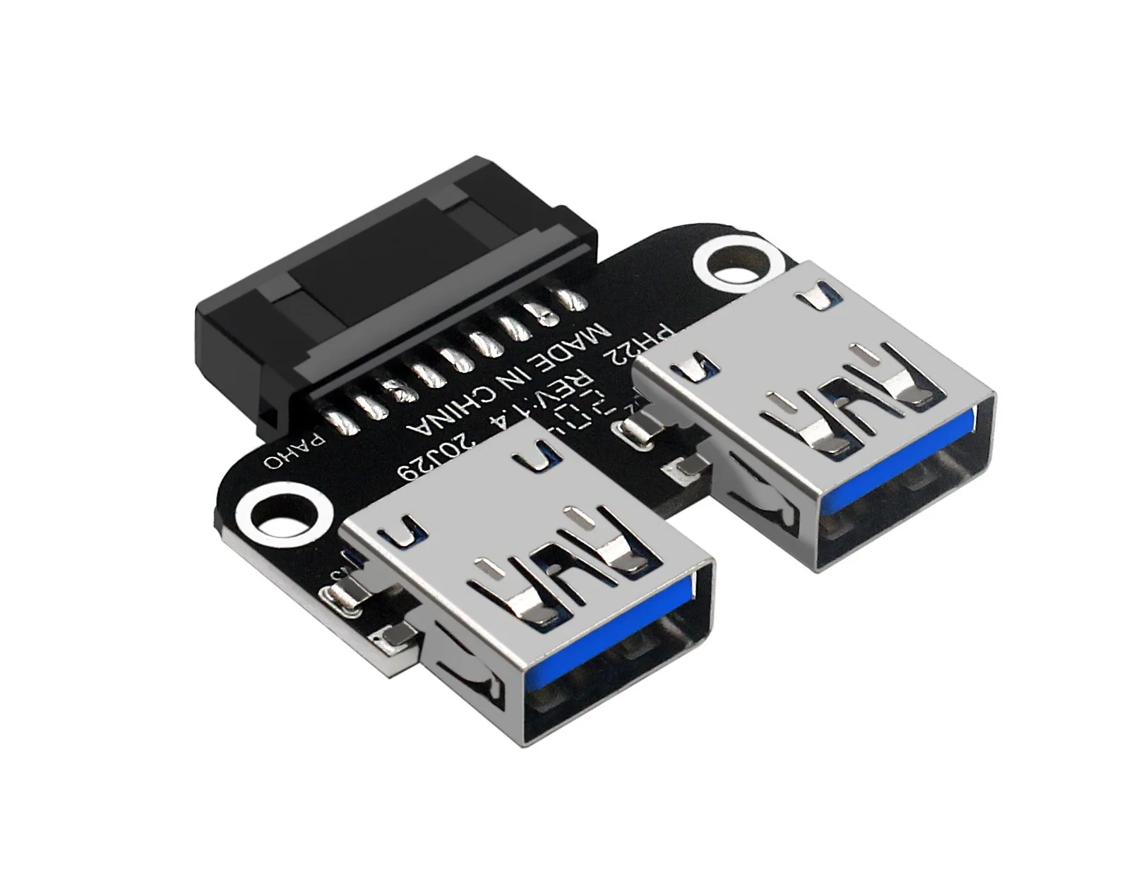 Female Motherboard Adapter USB 3.0 19 20 Pin Socket to Dual USB 3.0 A Splitter