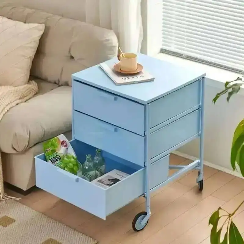 

Rack, Storage Bedside Table, Creative Storage Mobile Multi-purpose Living Room, Large-capacity Storage Cabinet on Wheels