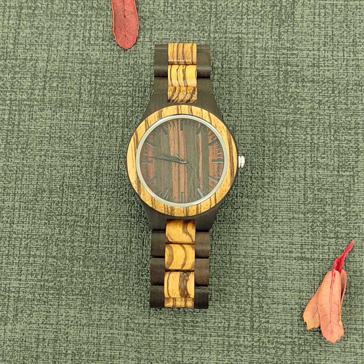 Reloj de pulsera de madera personalizado para hombre, cronógrafo de madera, caja de relojes de cuarzo, regalos para él, envío directo