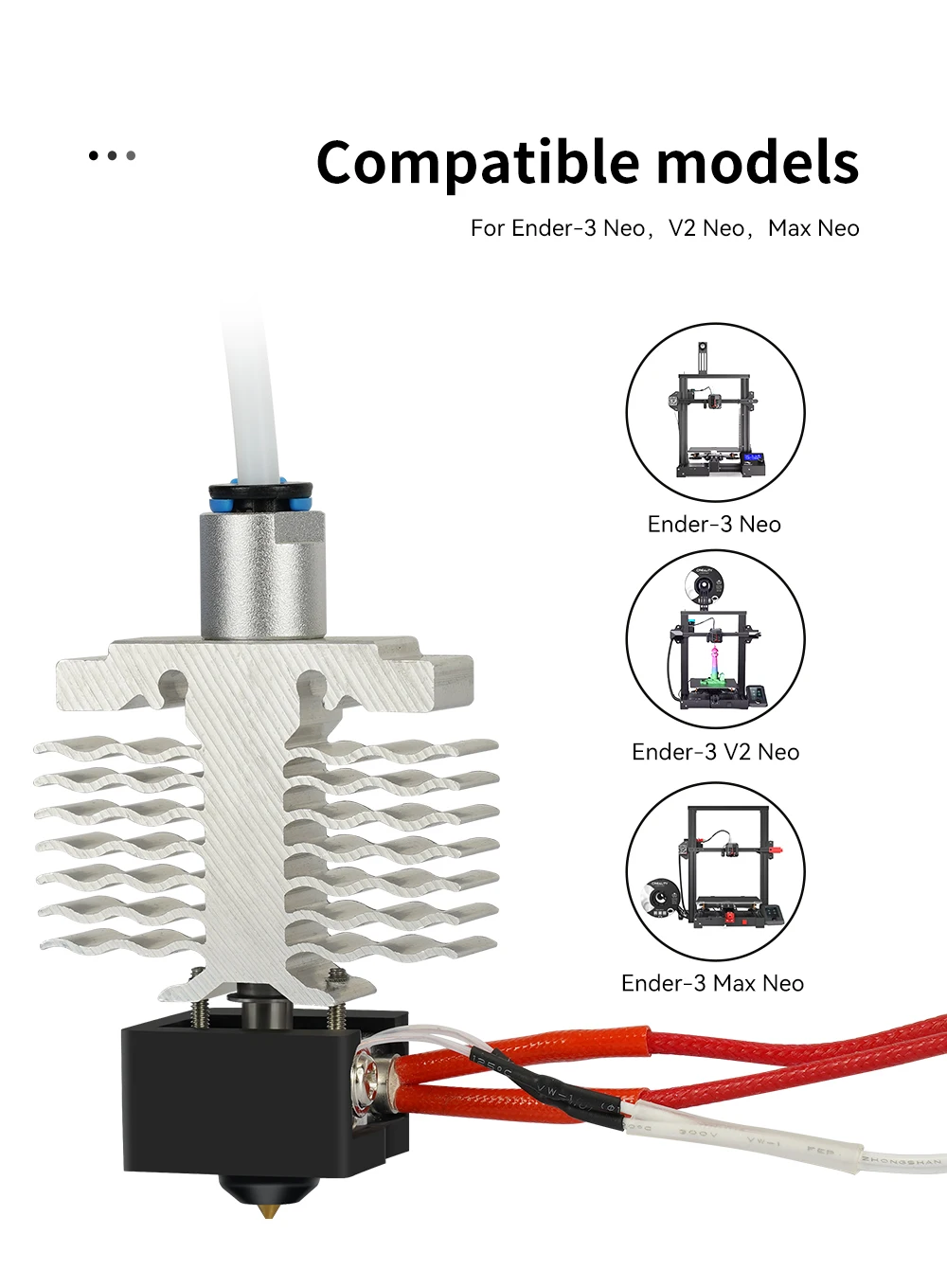 Ender 3 Neo Hotend Kit Hotend Zusammengebauter Extruder für Ender 3 V2 Neo Ender 3 Max Neo Ender 3 Neo 0,4 mm Düse – Detail 8