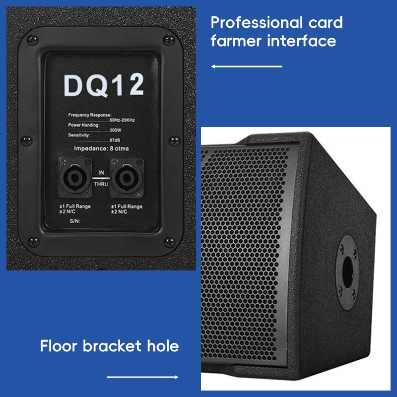 10/12인치 패시브 스피커 8옴 2웨이 라우드스피커 95/97dB 감도 사운드 박스 XLR 지원 야외 홈 시어터 카라오케 DJ용