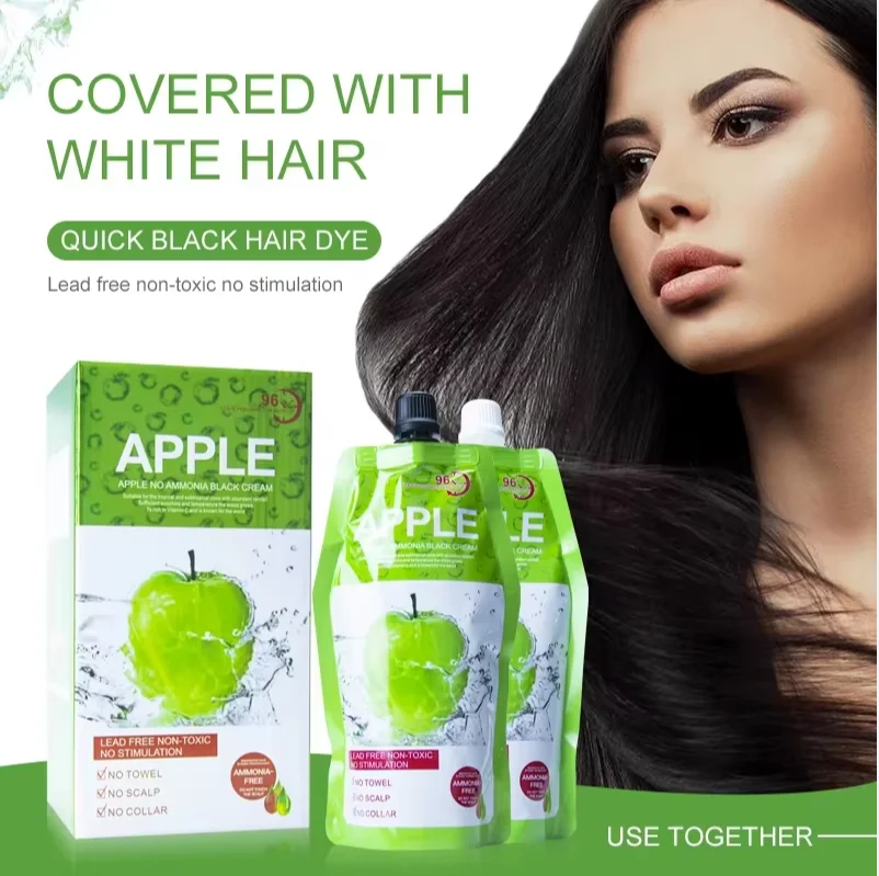 Plant-Based Hair Dye Shampoo｜Ammonia-Free & PPD-Free｜96% Natural Apple Extract｜Cover 95% Gray Hair in 15 Mins｜Natural Black｜ - view 5