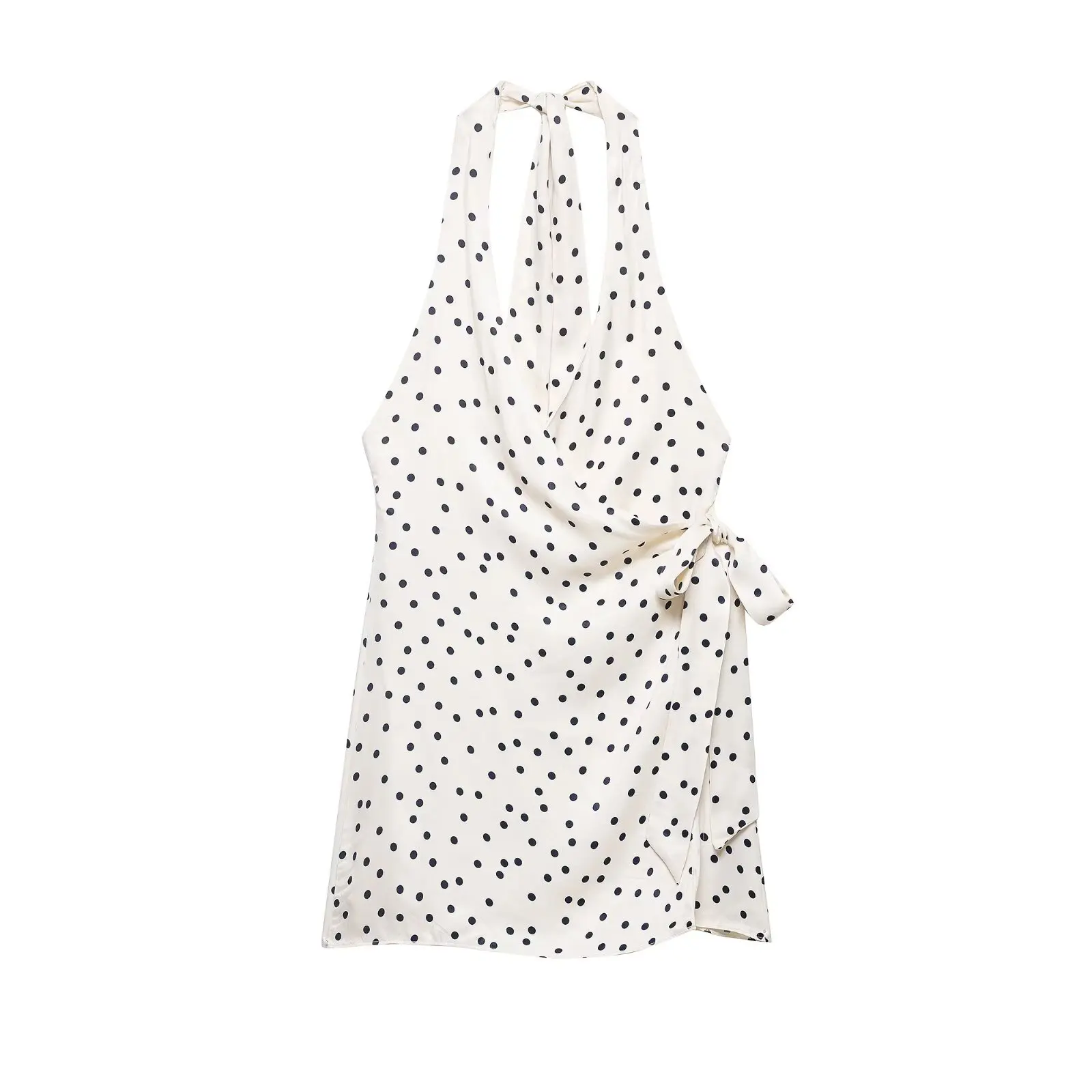 

Koekop 2026 Women's Polka Dot Halter Wrap Mini Dress Sleeveless Backless Tie Knot Summer Party Sundress