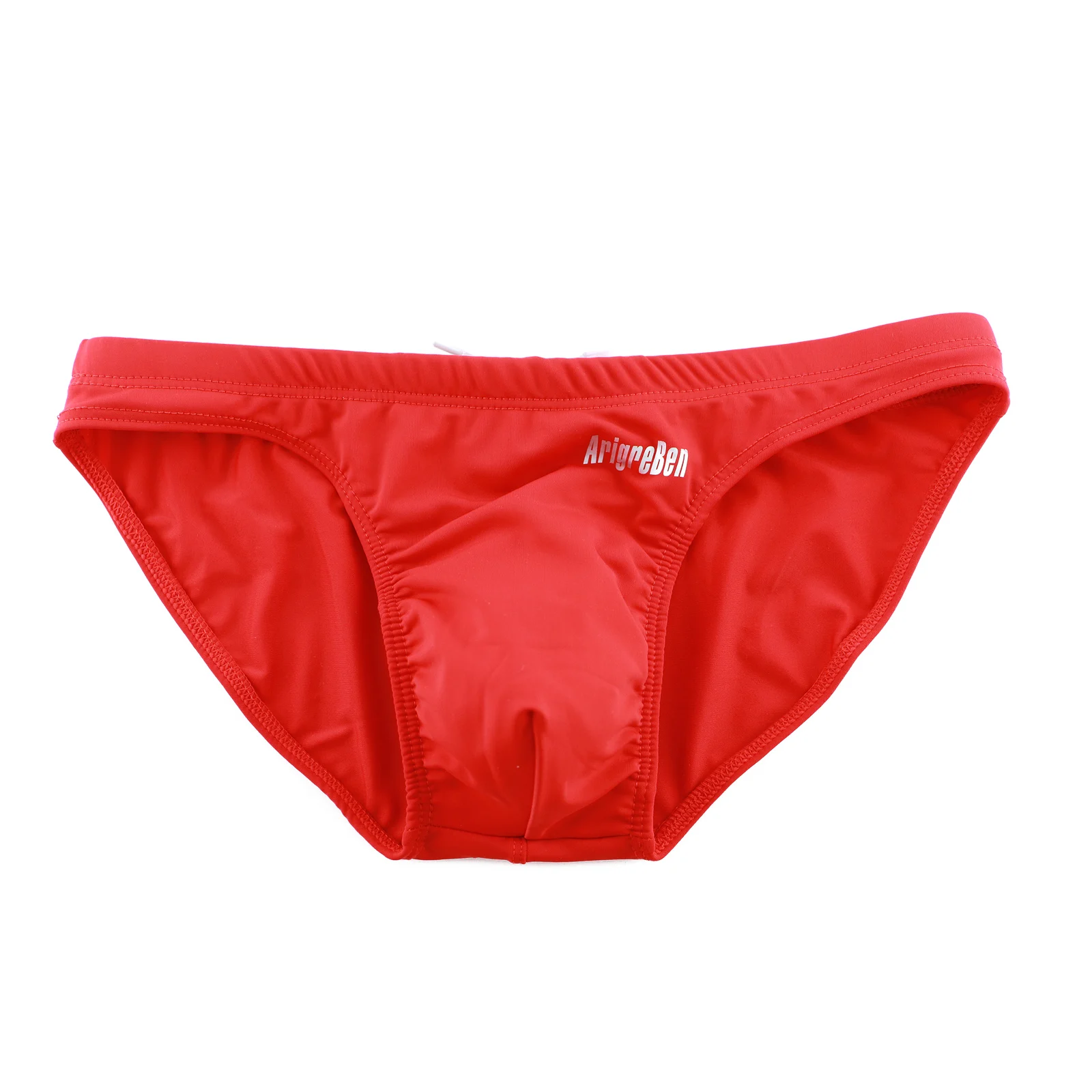 Mens Solid Color Swimwear Low-rise Swimming Briefs Drawstring Beach Undederwear Quick-drying Swimsuit Bathing Shorts Beachwear