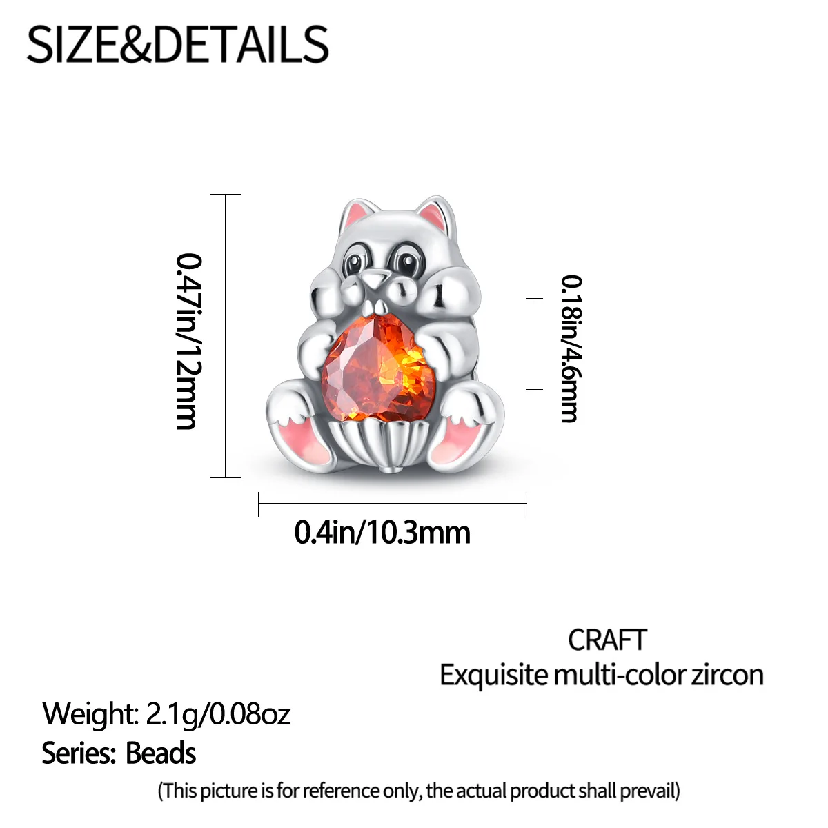 Original Charms Silver Plated Beads Fit Bracelets Bag Charms Diy Women Gift Accessory Squirrel Fox Acorn Maple Crystal Pendant view 6