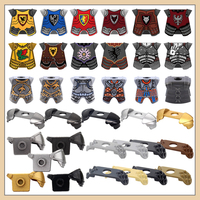 Medieval Military Castle Knight Armour Shoulder Armor Building Blocks Soldier Figure Parts Printed Army Warrior Bricks Toy Gifts