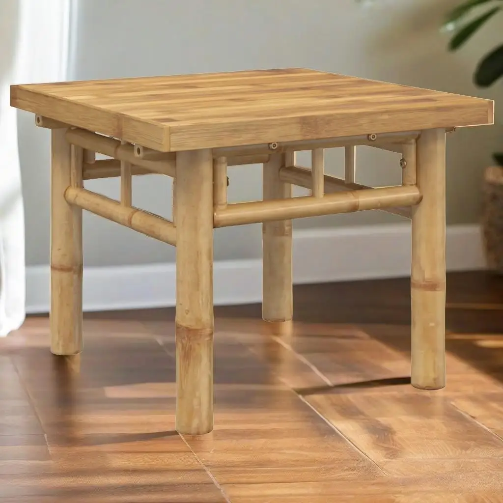 

Stylish Bamboo Coffee Table 17.7''x17.7''x13.8'' - Modern Home Decor, Eco-Friendly Design