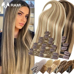 Women Human Hair Extension 7Pcs Clip In Remy Hair Weft 100% Human Hair Extensions For Lady 12''-26'' Natural Clips Hairpieces