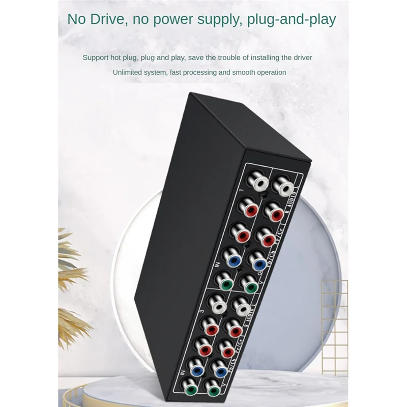 SUNRI-3 Channel 5 RCA Ypbpr Selector AV Switcher 3 In 1 Output Ypbpr Komponen RGB Switcher