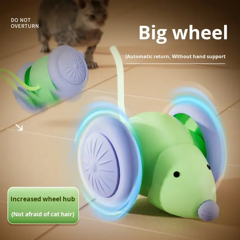 Electric Mouse Car Interactive Cat Toy Automatic Teaser Rechargeable Intelligent Obstacle Avoidance Kitten Pet Toys
