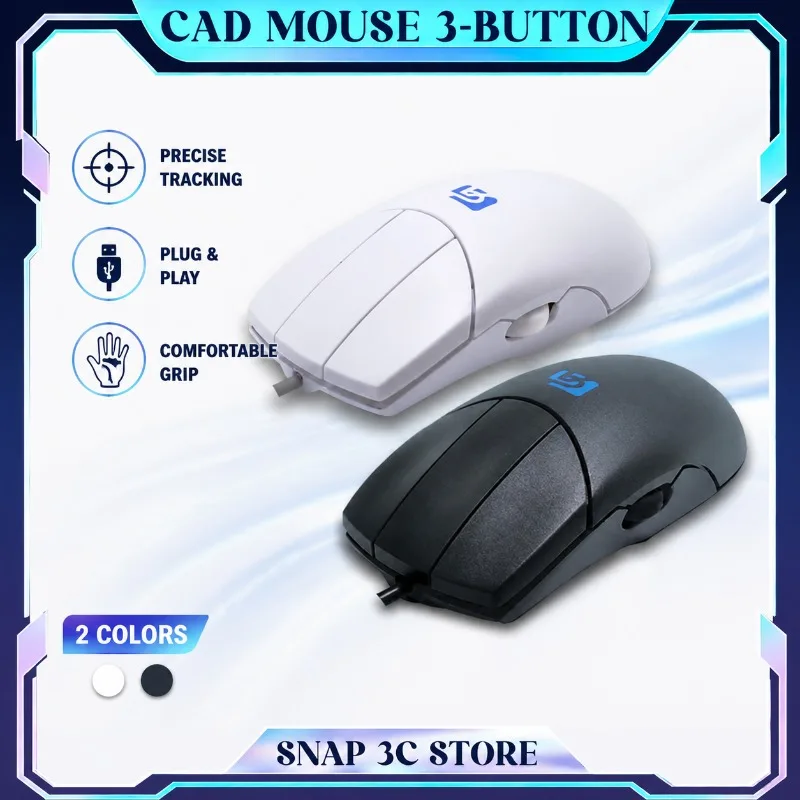 Professional wired CAD Mouse 3-button Side Scrolling Chargeable Office Mouse for Drawing Drawing Designer Mouse Laptop Accessory