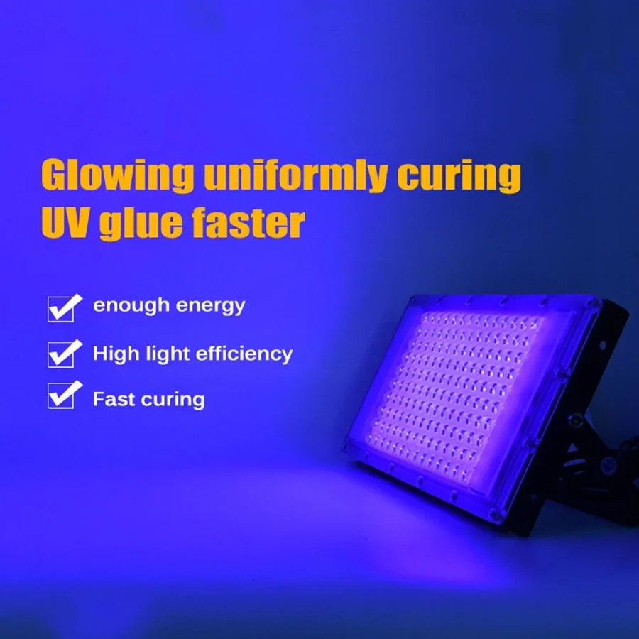 Imagem -03 - Luz Ultravioleta Negra Led Lâmpada de Cura uv Gel Cura Cola Impressão 3d Adesivo Shadowless 50w 100w 300w 395nm