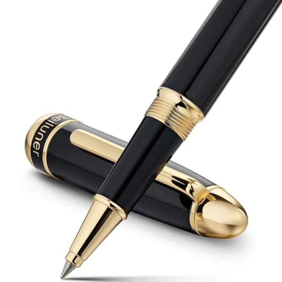 

315 Luxury Rollerball Pen, with 24K Gold Finish, Black Piano Lacquer, Luxury Grade Craftsmanship, Best Pen Gift Set for Men and