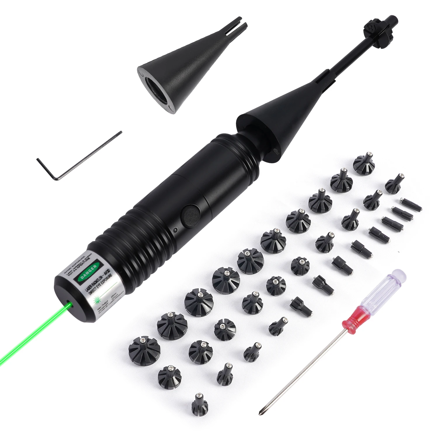 

1350 Tactical Green Laser Collimator Sight Kit Parallel Calibration Hunting Point Sight for Rifle Pistol Full Caliber Compatible
