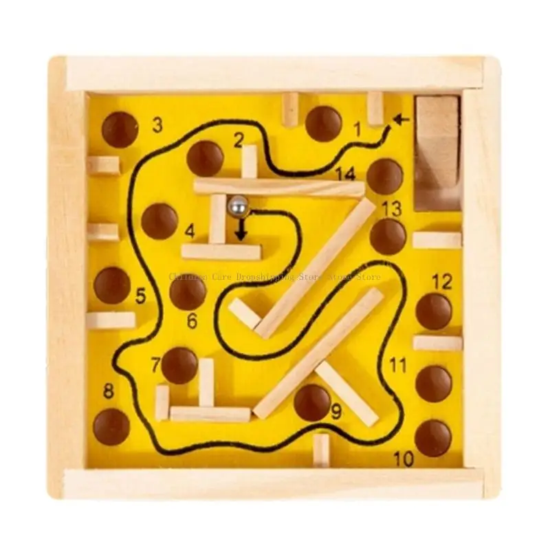 เด็กเขาวงกตไม้ของเล่นปริศนากับเกม Marble Balance สำหรับการพัฒนาปัญหาการพัฒนาและการประสานงานด้วยมือ