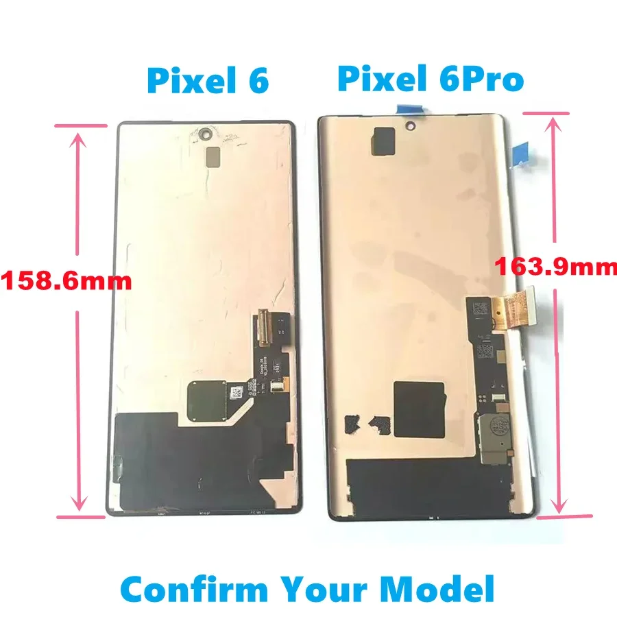 LCD Display with Frame for Google Pixel 6, Touch Screen Digitizer Assembly Replacement, OLED