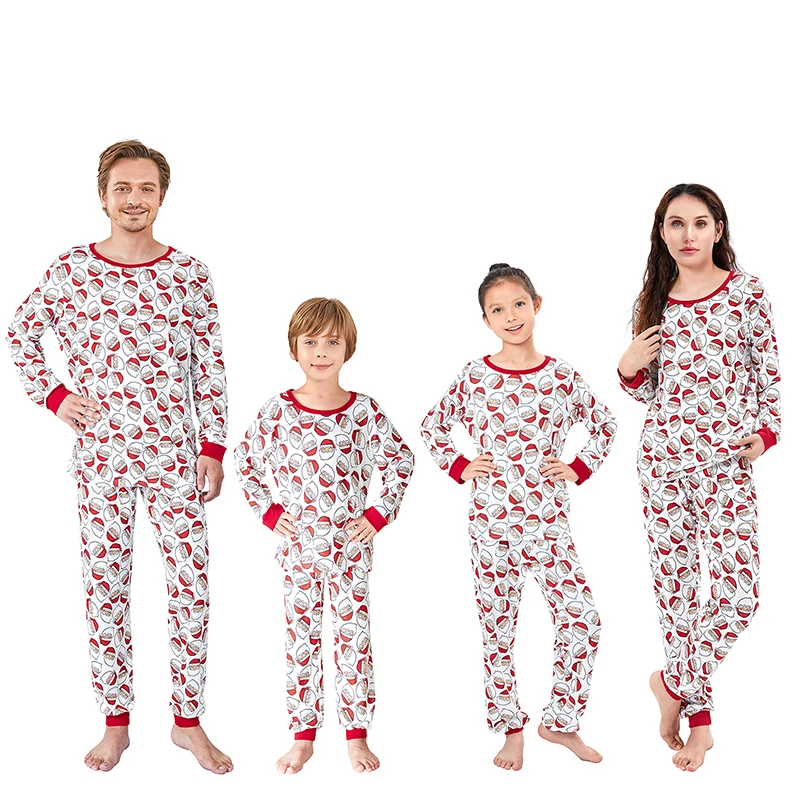 Xmas Family Matching Pajamas Set with Reindeer Print Cozy Long Sleeve Tops and Pants Sleepwear for Christmas