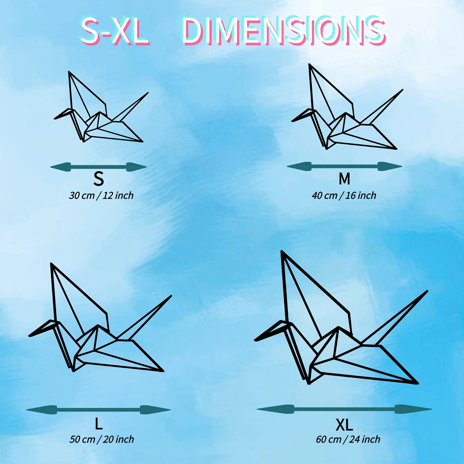 CIFBUY Metal Wall Art Origami Crane Forged Iron Ornament For Home Bedroom Garden Hanging Decor Display