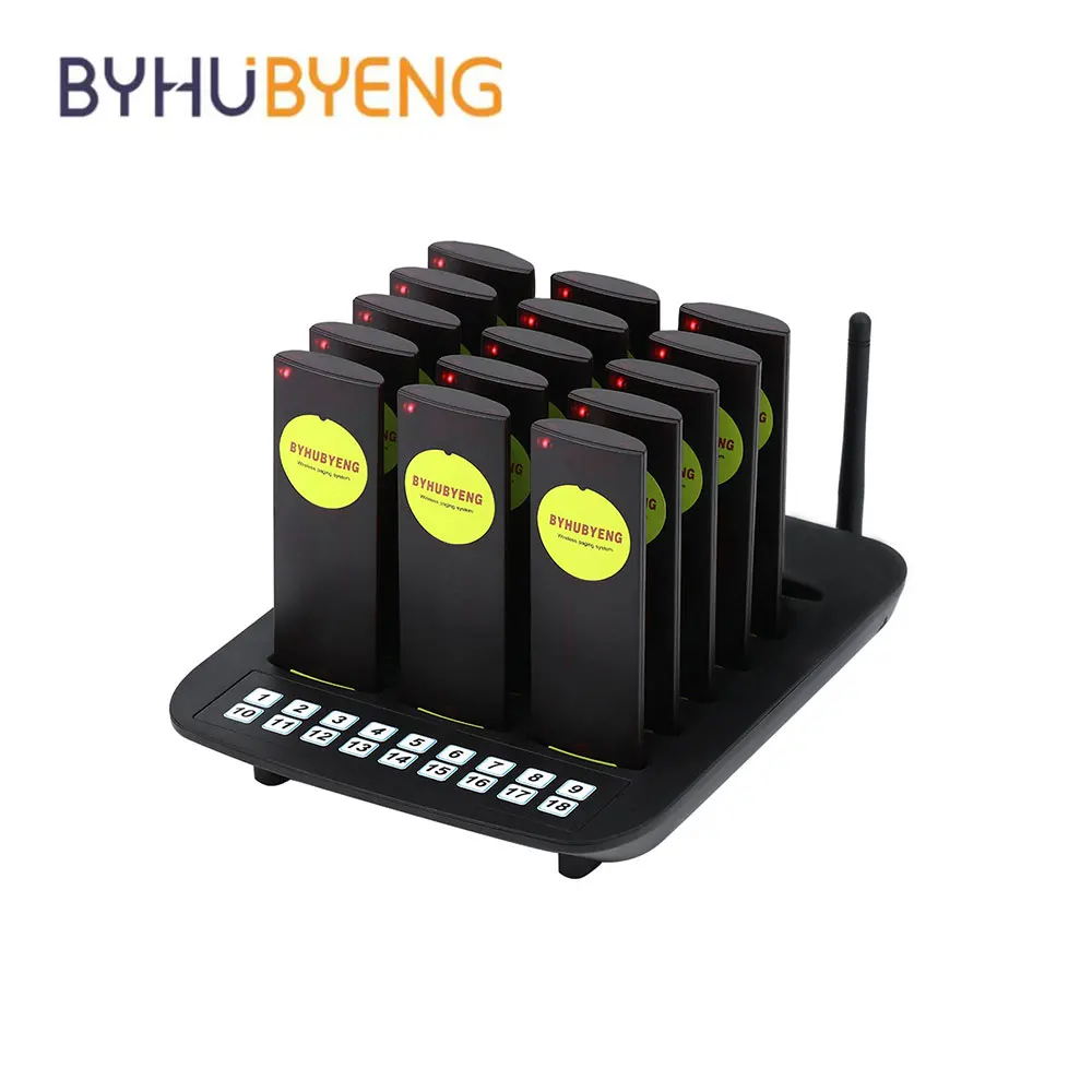 Wireless Calling System Biper Beepers 18 Pager for Restaurant Equipment Fast Food  Kitchen Cafe Shop