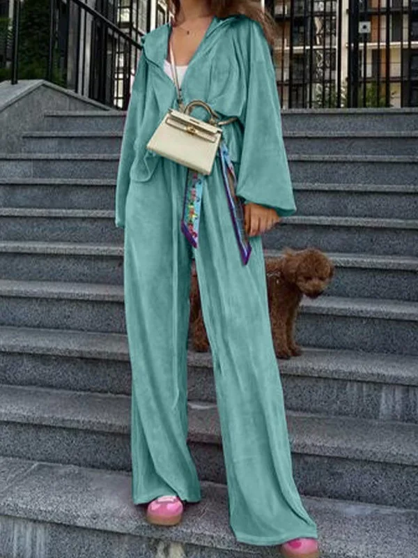 

Faionable Autumnal Plu Zipper Dstring Casual Versatile Long Sve Set Women's High Collar European Sle Color