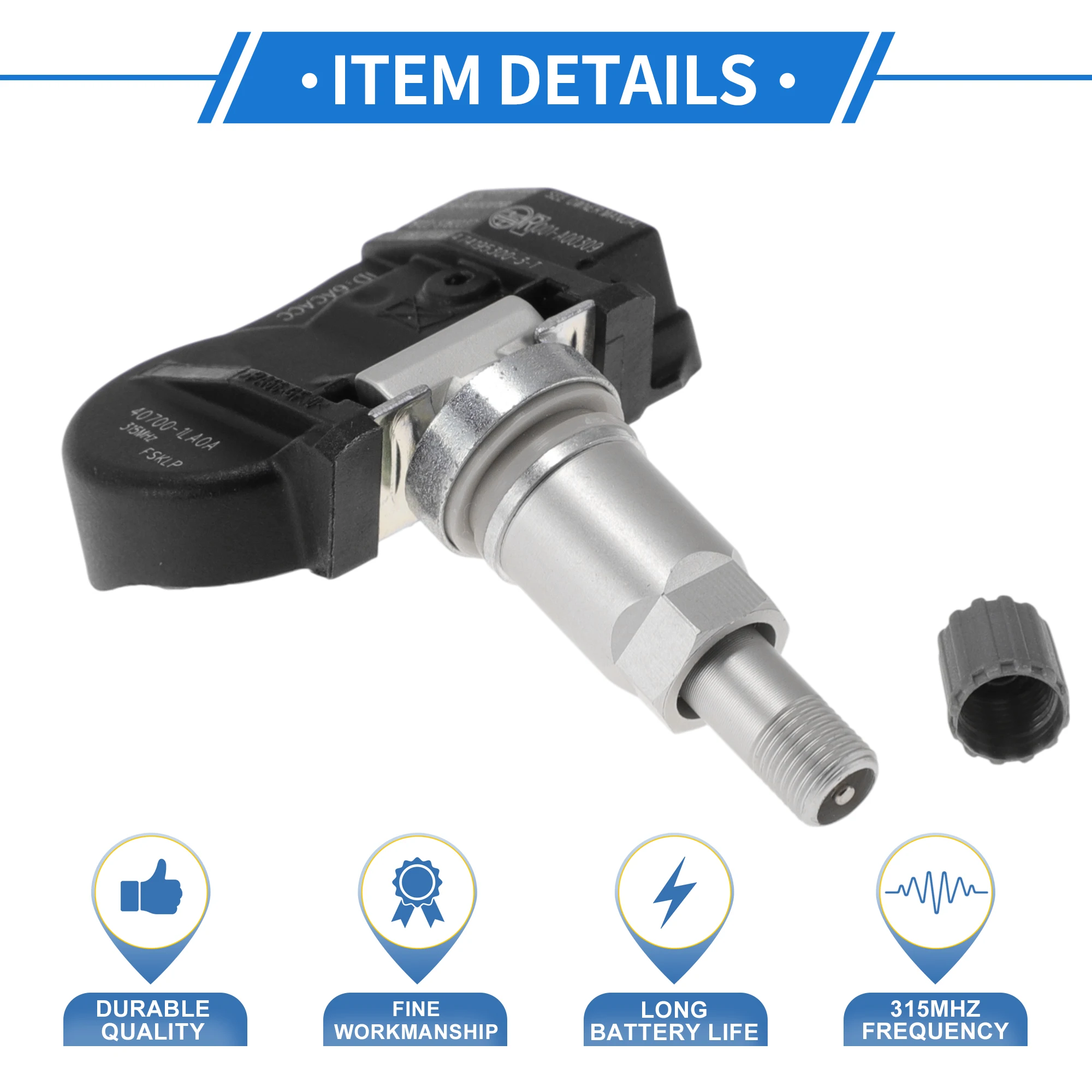 Sensor Tekanan Ban UXCELL Sensor TPMS 315MHz No.407001LA0A/407001LA0C/407001LA0D/407003AN1A untuk Infiniti EX35 Journey 11-13