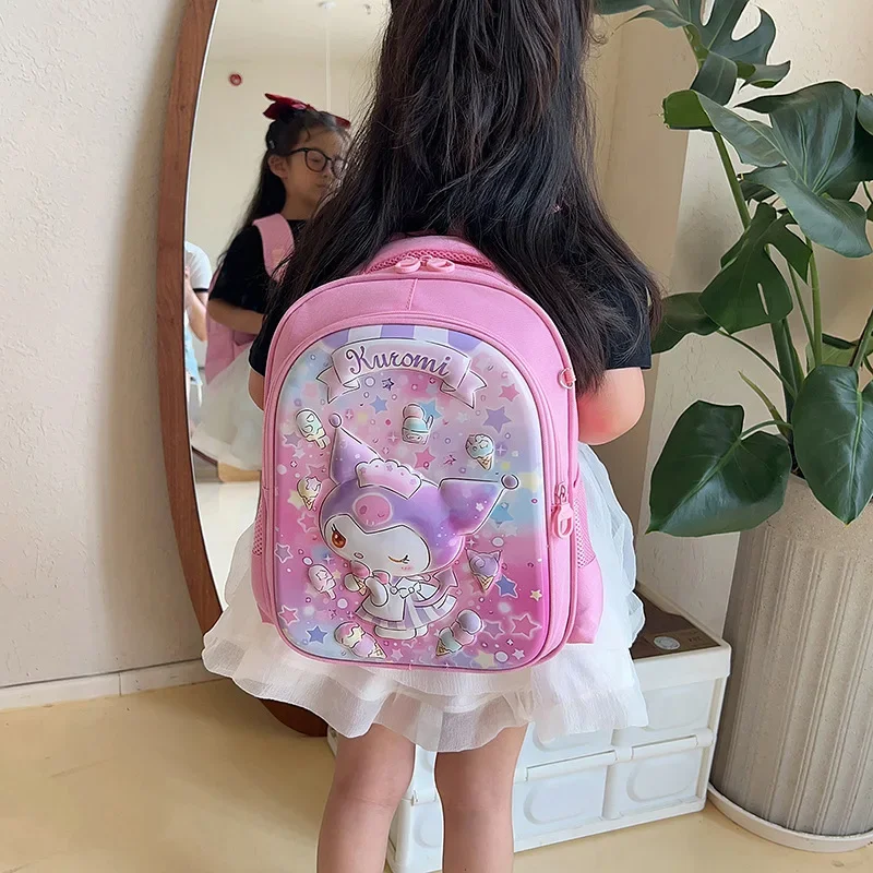 Sanrio Kulomie Cartoon Kids Comfort Ridge Student School Bag Girls Melody Burden Reduction Comfort Backpack