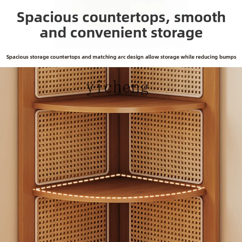 DSA storage medieval corner rack living room corner cabinet retro wind edge cabinet corner triangle storage cabinet
