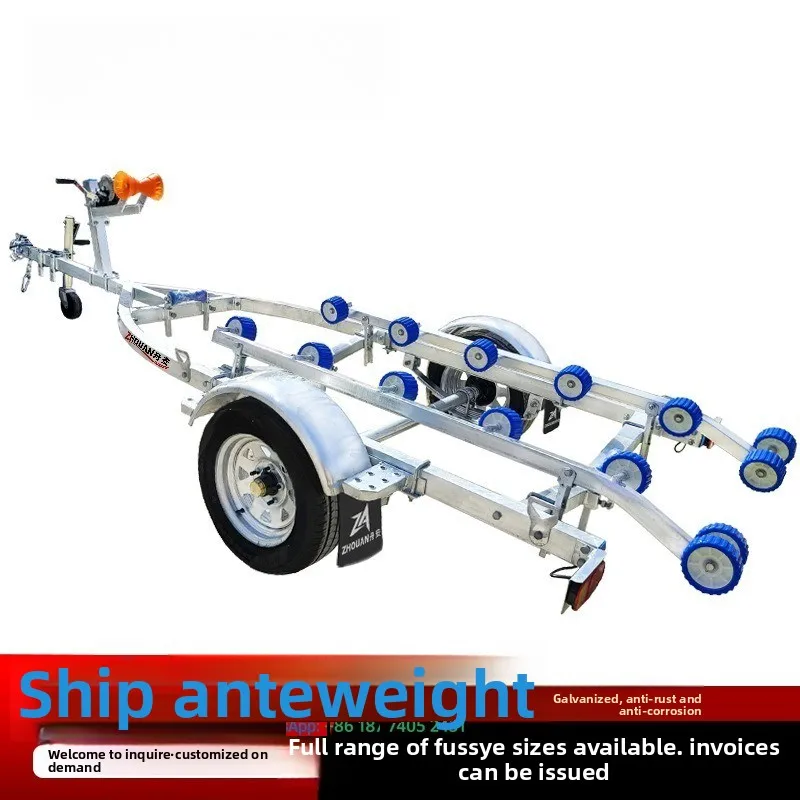 Inflatable Boat & Jet Ski Trailer, Dinghy & Speedboat Trailer Frame | Fishing Boat & Yacht Transport Dolly