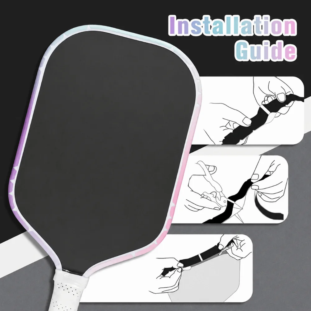 16mm Pickleball Racket Edge Sticker High Elastic TPU Pickleball Racket Frame Protective Tape High Fit Shock Absorption