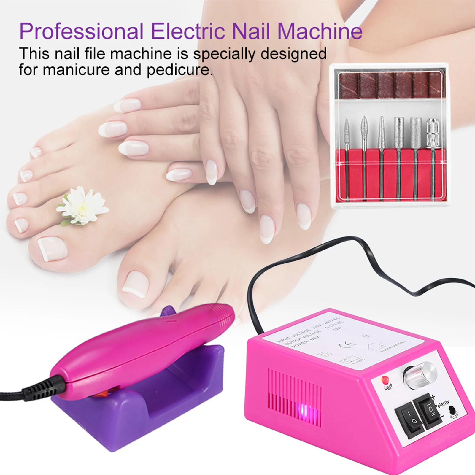 مسمار الفن آلة الحفر الكهربائية مسمار الحفر آلة المهنية الكهربائية آلة الأظافر ملف مانيكير باديكير الرملي عدة الحفر #2