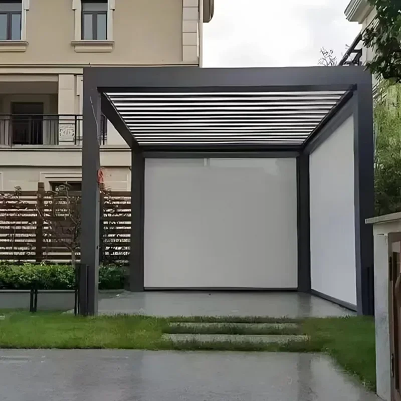 Automatic lifting sunshade villa outdoor rain and sun protection peep-proof roller shutter windproof