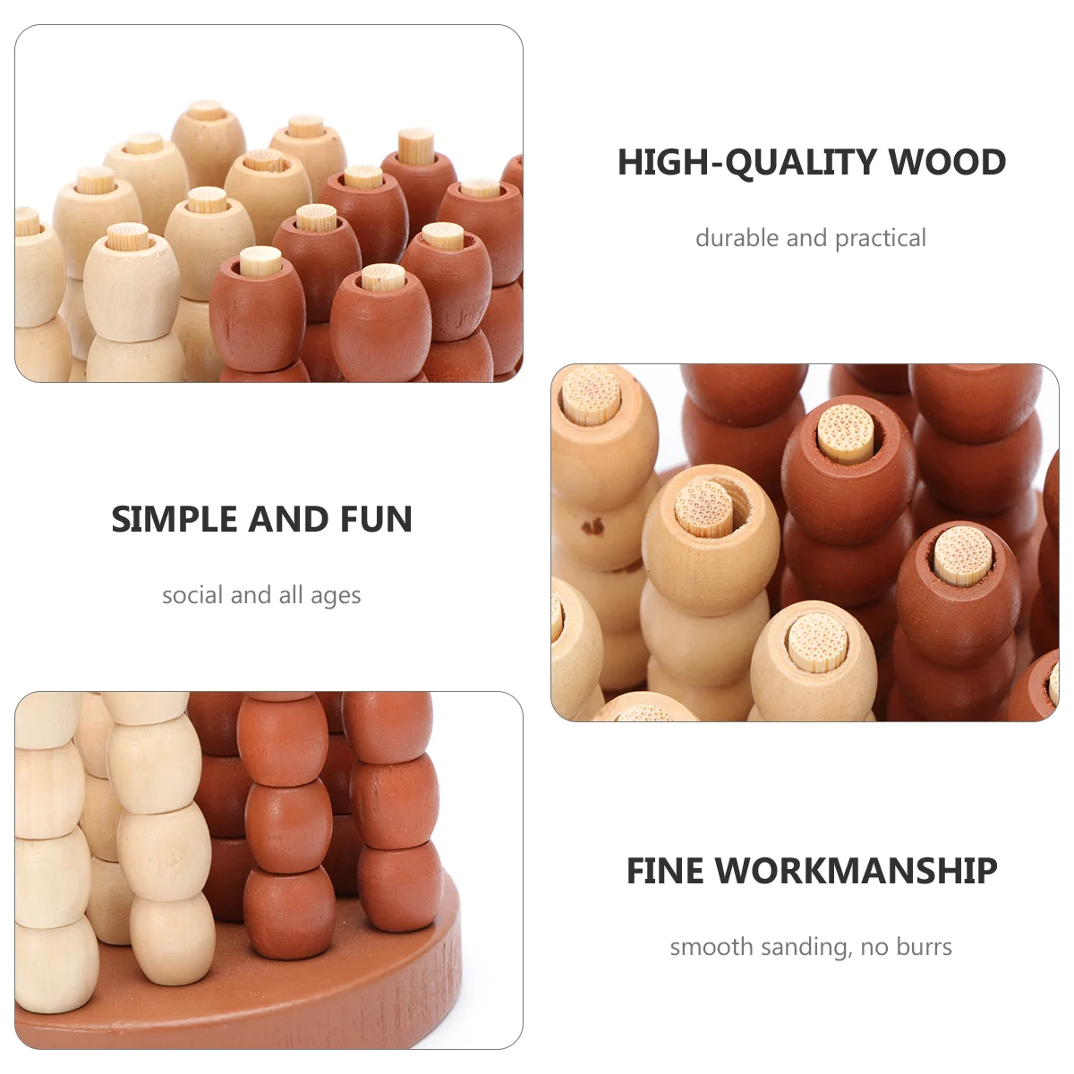 Three-dimensional Parent-child Toys Kids Chess Game Wooden Educational Space Thought