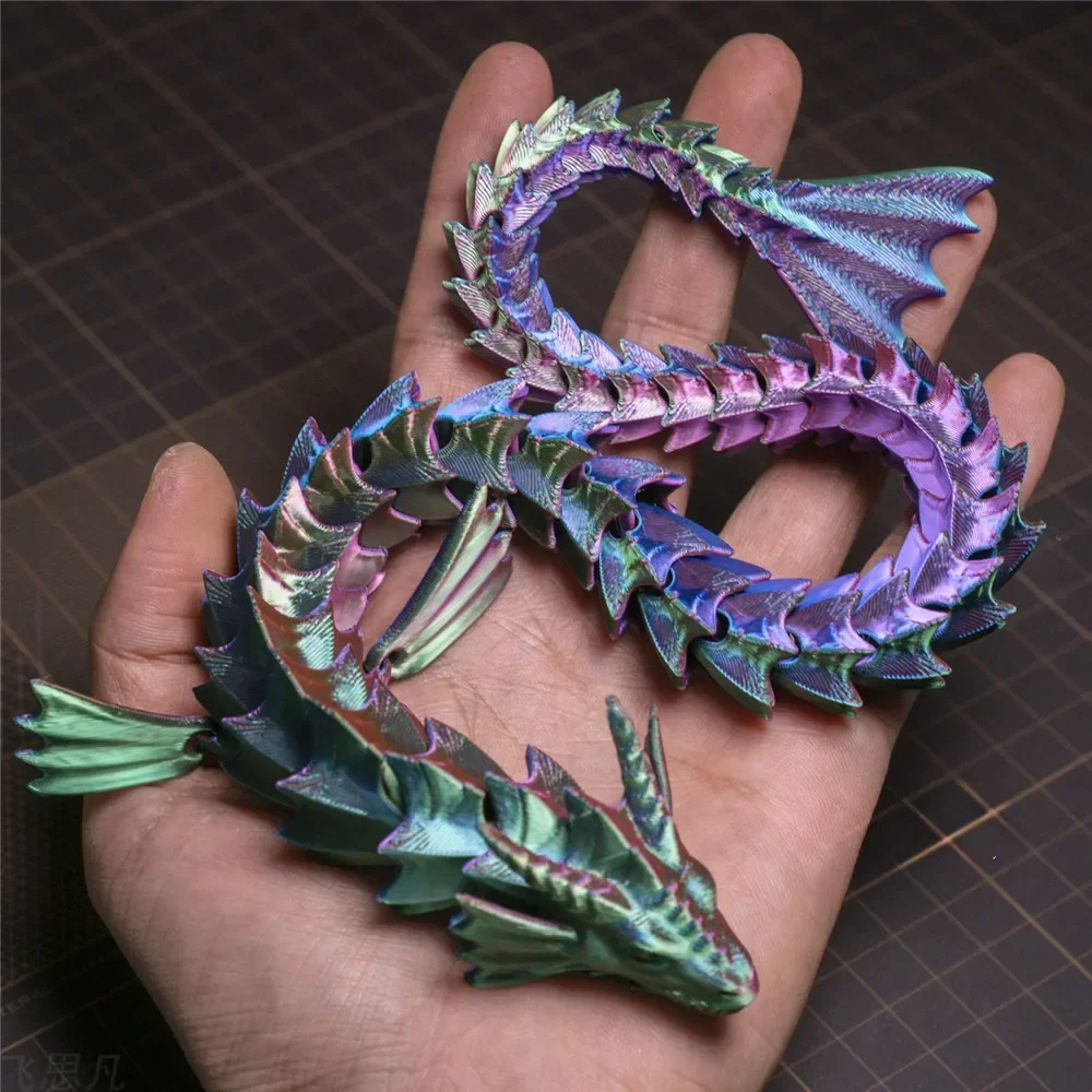 New 45cm Sea Dragon Model 3D Printed Desktop Decoration Cool Multi-Jointed Activity Model Fish Tank Home Decorations