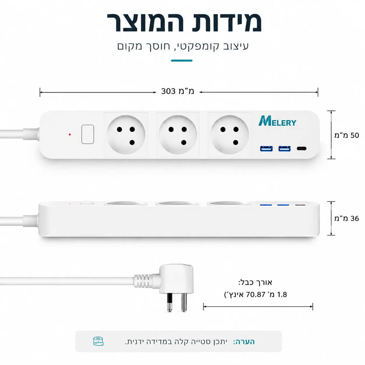 Melery-Tira de Alimentación in - Smart Power Strip reseña y precio