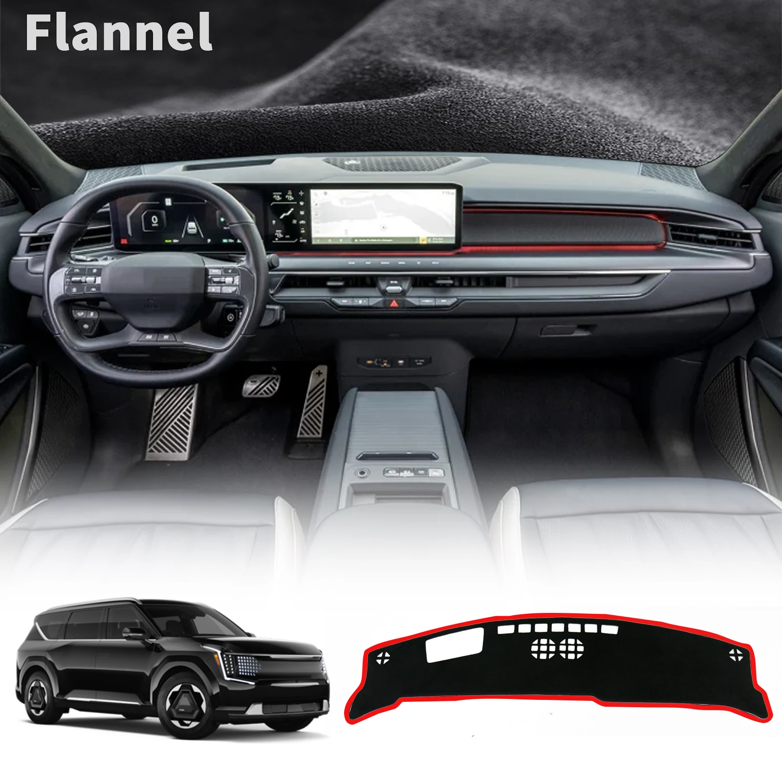 

for Kia EV9 2024 2025 2026 MV GT Line Car Dashmat Dashboard Cover Pad Sunshade Protective Carpet Accessories DashMat