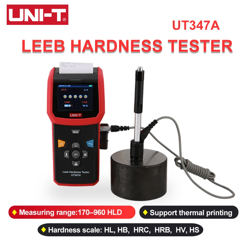 UNI-T UT347A Leeb Hardness Tester Metal Professional Durometer Impact Device Convert to HL HB HRC HRB HV HS  With Data Output