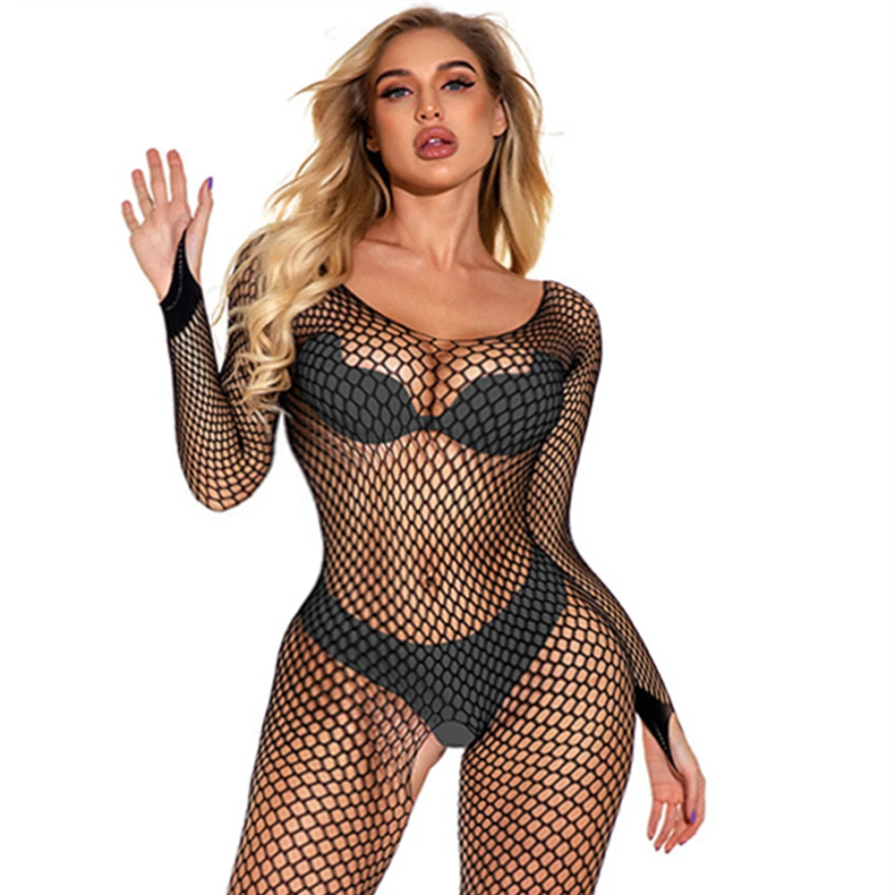 Bodysuits Female Sexy Open Bra Crotchless Teddies Sexy Porno Sexy Bodysuit Mesh Fishnet Bodystockings For Women Erotic Lingerie