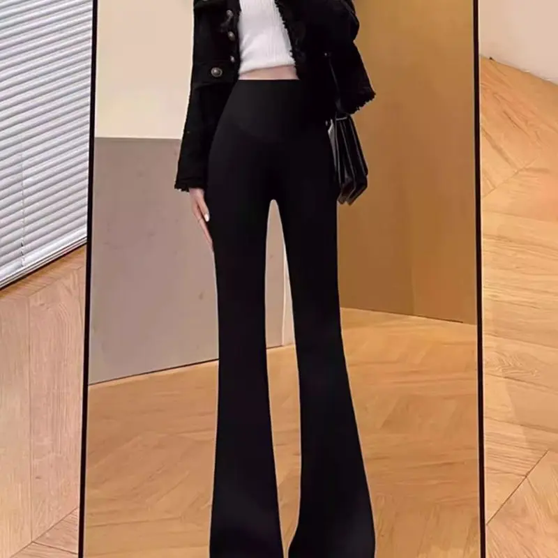 Micro Maternity Pants Autumn Winter Padded Outer Wear Flared High-Waisted Pants Fertility Spring Autumn Maternity Pants