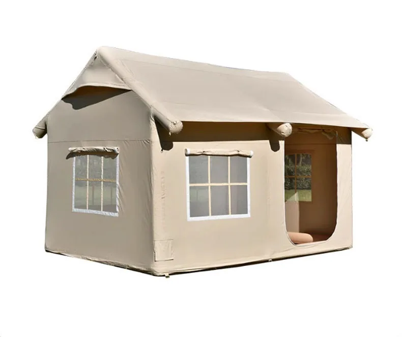 #￥Heavy Duty Cabin Tent Waterproof Sunshade Canopy Awning Tent for Glamping Automatic Opening Inflatable Tent