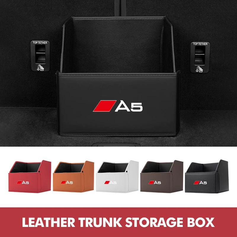 

Car Trunk Interior Storage Box Leather Collapsible Tools Case For Audi Q5 Q7 Q3 A3 A4 A6 A5 A1 A8 Q8 Q2 A7 TT S3 S4