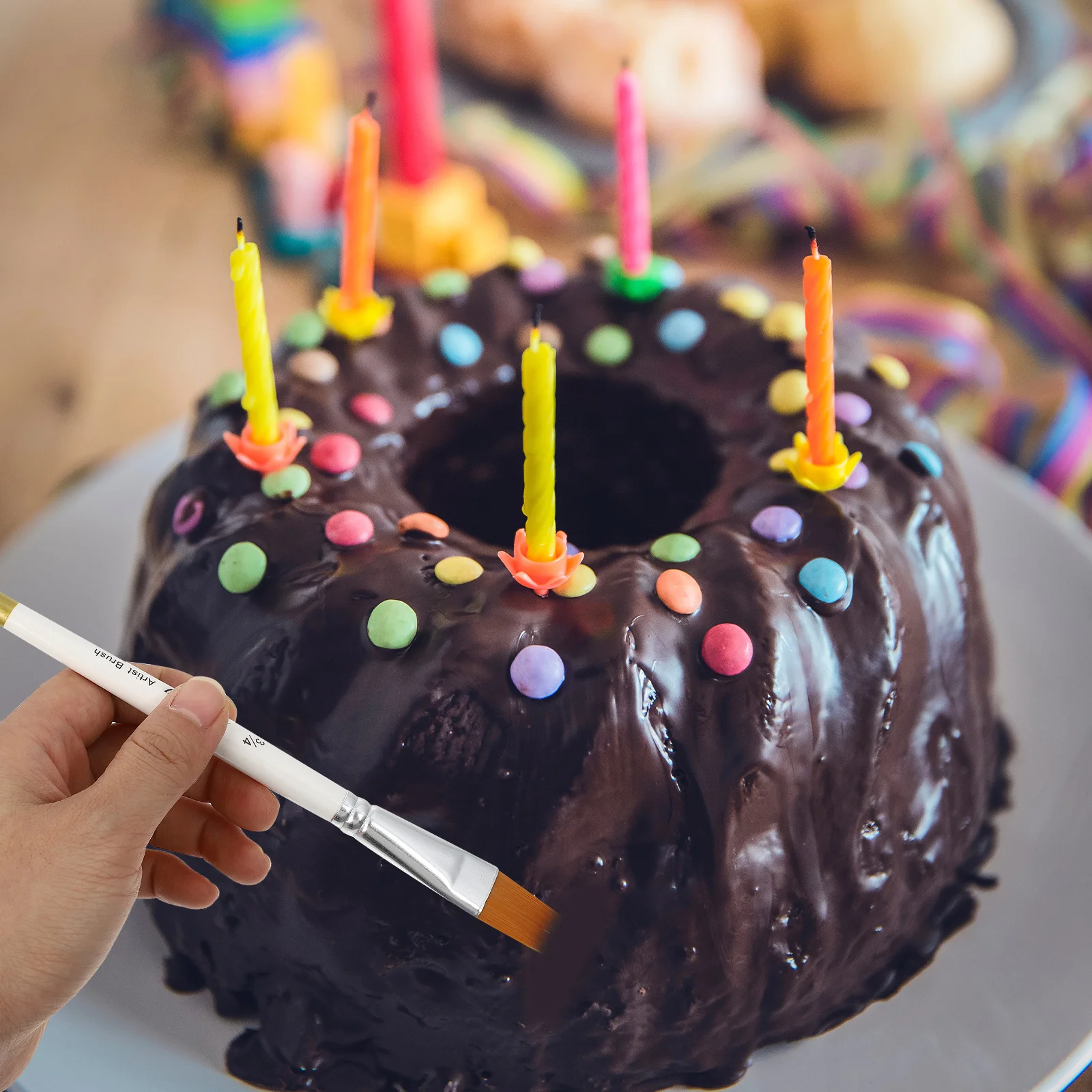 

6pcs Fondant Cake Painting Brushes Baking Tools Set For Sugar Craft Cookie Scriber Fine Detailing 3D Decoration Art