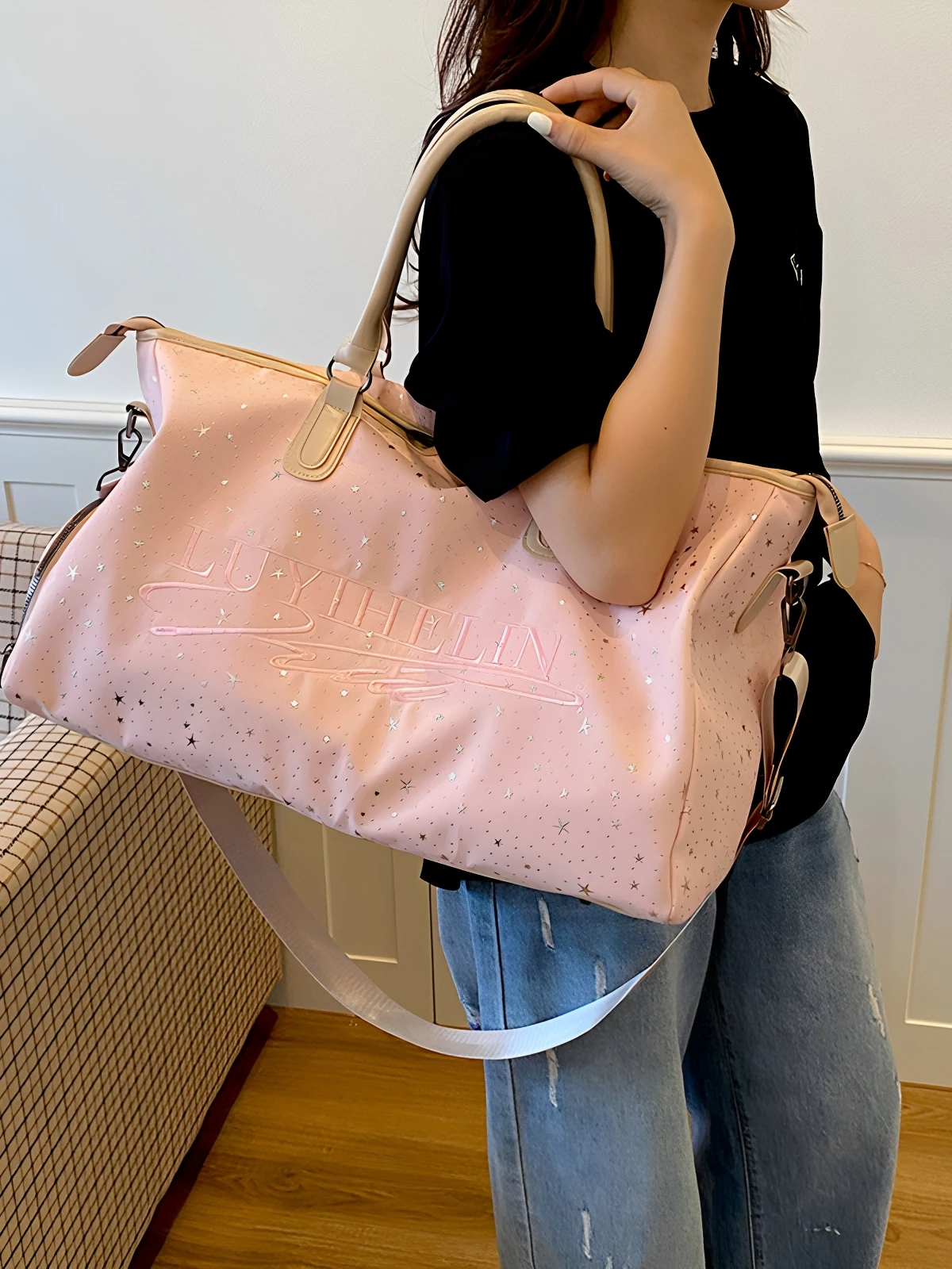 2026-new-large-capacity-short-trip-handheld-travel-bag-fashionable-waterproof-fitness-tourism-bag-lightweight-suitcase-for-bu