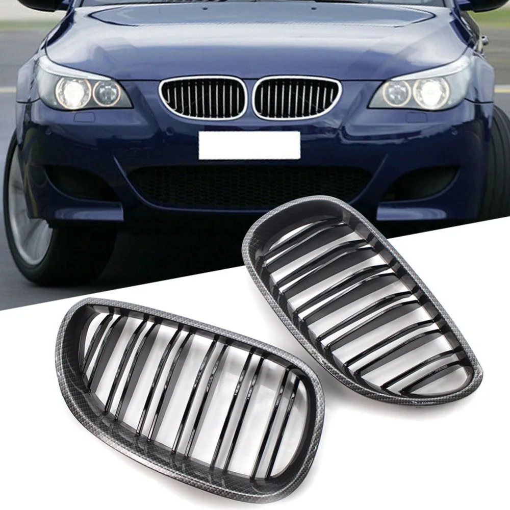

Carbon Black Front Grille For BMW 5 Series E60 M5 E61 550I 535I 520I 2003 2004-2010 Sedan Car Front Kidney Grille Grill
