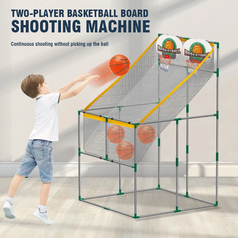 Children's Large Basketball Hoop Shooting Machine for 2 Sport Battle Interactive Indoor Outdoor Sports Competition Game
