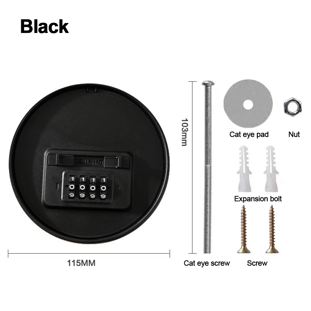 Durable Round Shape Password Box Hidden Resettable Code Security Code Lock Wall Mount Combination Lock Home Security