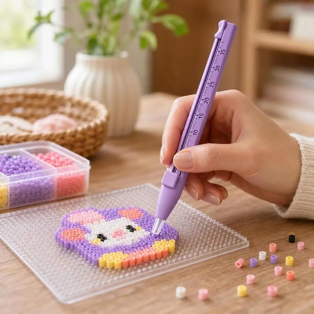 Automatic Dispensing Bean Dispenser Pen Smooth Flow Press Operated Bead Placement Pen For 2.6mm Beads No Clog Automatic Bean Pen