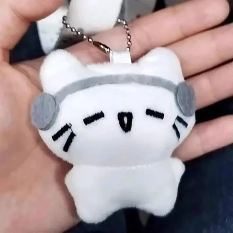 Cute Headphones Kitten Keychain Women Men Mini Crying Cat Couple Keyring Cartoon Soft Charms Bag Pendant Fashion Decoration Gift image 4