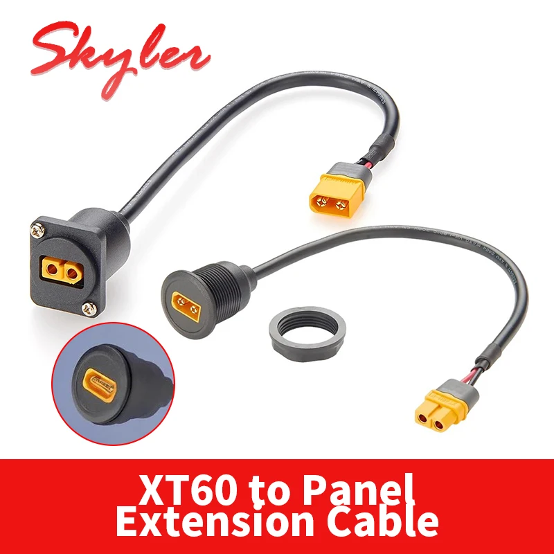 XT60 Circular Threaded Male to Female Extension Cable for Model Aircraft/drones XT60 Panel Mounting Battery Connection Cable